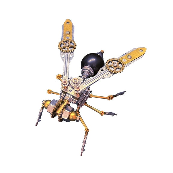 3D Metal Puzzle Insect Model Kit, 131PCS DIY Assembly Steampunk Mechanical Hornet Model, Creative Desk Decorations for Adults