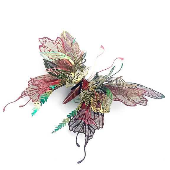 3D Metal Puzzle Insect Model Kit, 50PCS DIY Assembly Steampunk Mechanical Butterfly Building Kit, Creative Desk Decorations for Office & Home