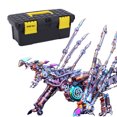 thumbnail image 1 of 3D Metal Puzzle Intelligential Dragon DIY Steampunk Assembly Model Kit, 1390+PCS Dragon with Colorful Spine Lights, Creative Collectible Ornament Gift for Adults & Teens, 1 of 9