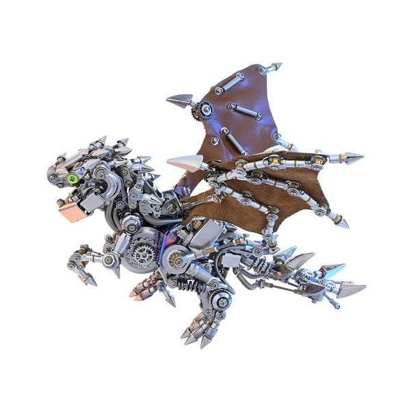 3D Metal Puzzle Mecha Dragon Model Kit, 1450PCS Steampunk DIY Assembly with Multiple Forms & Gatling Design, Collectible Home Decor, Adults & Teens