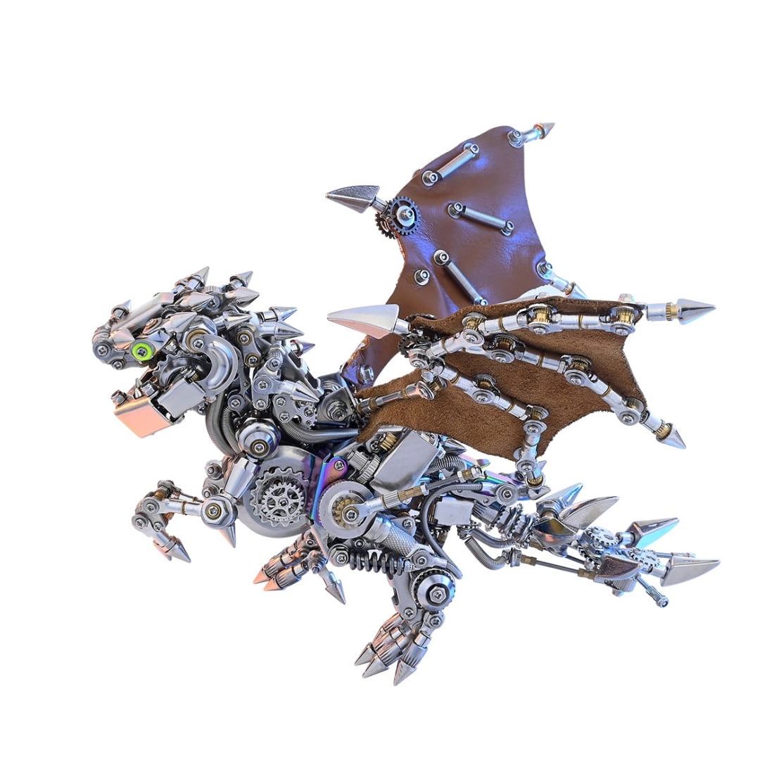3D Metal Puzzle Mecha Dragon with Wings DIY Assembly Kit Steampunk Style Model Building Project Creative Handmade Display Art(ZYX028/1450pcs+)