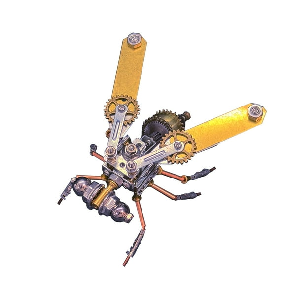 3D Metal Puzzle Model Kit, 121PCS Metal Assembly Steampunk Fly with Movable Wings, Creative Desk Art Decorations for Home & Offices