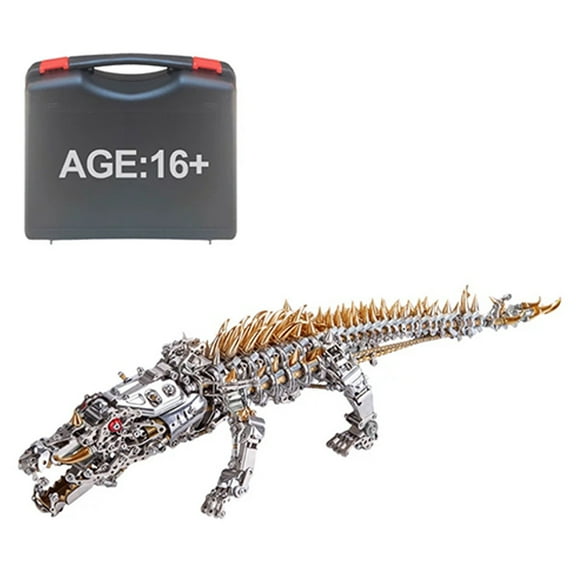 3D Metal Puzzle Model Kit, 1500Pcs 3D DIY Mechanical Punk Bionic Robot Crocodile Model, Unique Desk Creative Art Decorations Gift for Adults