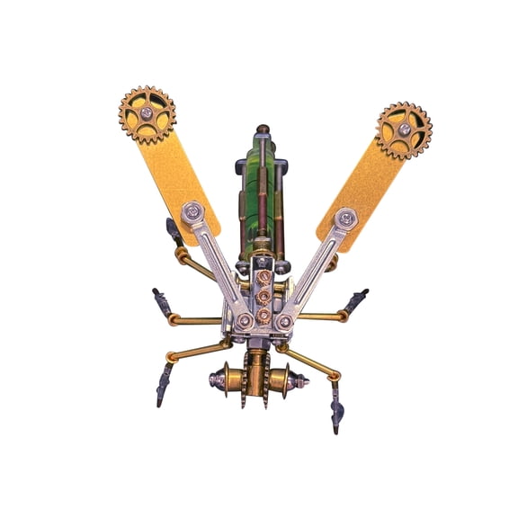 3D Metal Puzzle Model Kit, 155PCS Metal Assembly Steampunk Bumblebee with Gold-Plated Articulated Wings, Creative Desk Art Decorations for Home & Offices