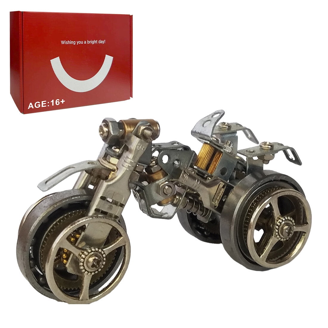 3D Metal Puzzle Model Kit, 300+PCS Metal Mechanical Beach Motorcycle Building Kit, Unique Desktop Decor & Creative Gift for Teens & Adults