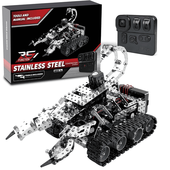 3D Metal Puzzle RC Scorpion Tank Model Kit, 1034PCS DIY Metal Building Kit with 12CH Remote Control, Mechanical 3D Puzzle for Adults & Teens, Desktop Decor