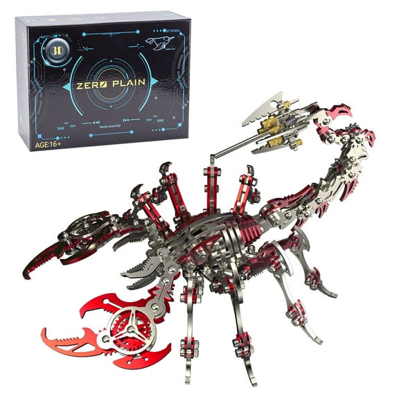 3D Metal Puzzle Scorpion King Model Kit, 200PCS Steampunk Mechanical DIY Assembly Creative Home Desk Decor Christmas Gift Craft for Adults & Teens