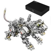 3D Metal Puzzle Smilodon Tiger Model Kit, 650PCS Mechanical Steampunk Tiger 3D Metal Jigsaw Puzzle to Build, DIY Assembly Ornament Collectible Gift for Adults & Teens