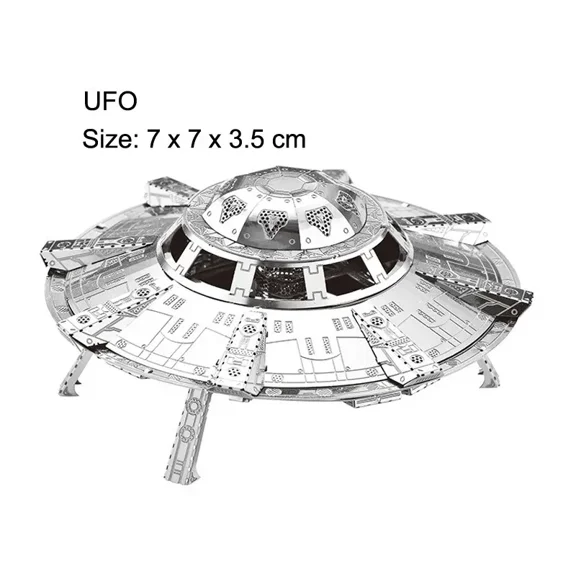 3D Metal Puzzle UFO Model, DIY Handmade Spacecraft Assembly Kit for Space Enthusiasts, Collectible Decor & Leisure Project