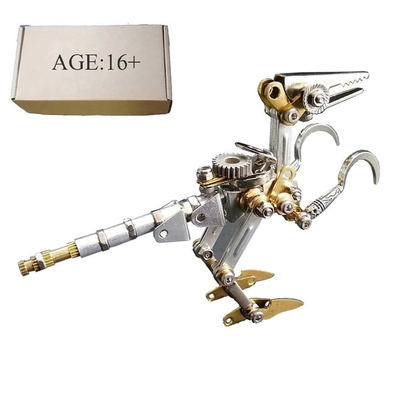 3D Metal Puzzle for Adults, 100+PCS DIY Assemble Therizinosaurus Model Kit, Creative Desk Decorations for Home & Office
