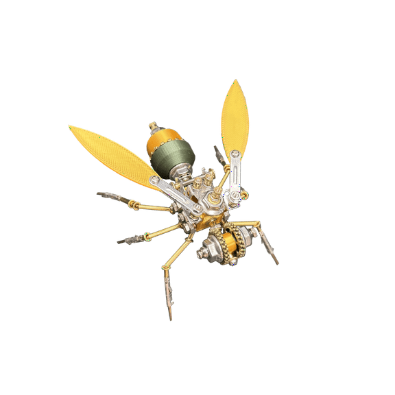 3D Metal Puzzle for Adults, 118Pcs 3D DIY Steampunk Mechanical Edge Cleaner Bee Model Kits, Creative Art Ornament for Home & Office