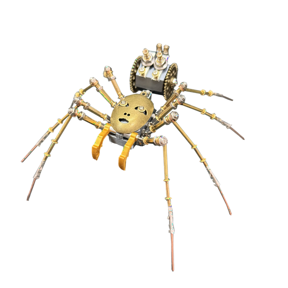 3D Metal Puzzle for Adults, 186Pcs 3D DIY Steampunk Mechanical Human-Faced Hunting Spider Model Kits, Creative Art Ornament for Home & Office