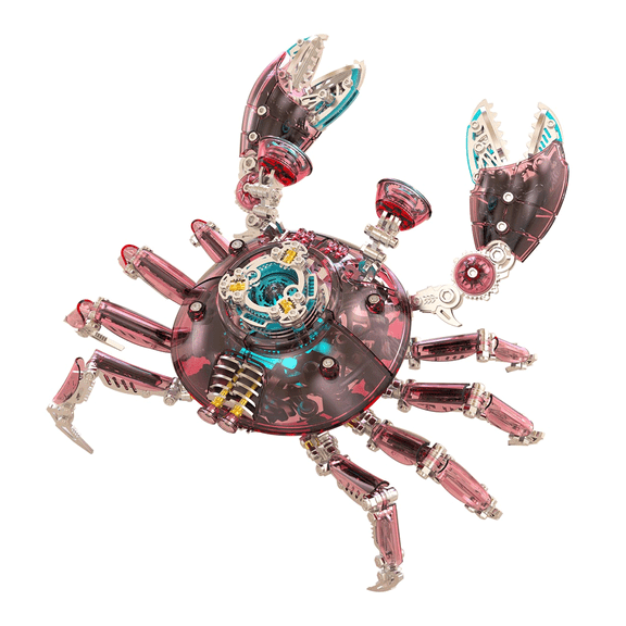 3D Metal Puzzles for Adults, 666+PCS DIY Assembly Mechanical Emerald Biomechanical Crab Model with Movable Joints, Creative Decorations for Office & Home