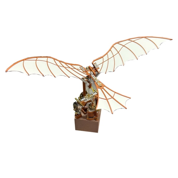 3D Metal Puzzles for Adults, Da Vinci Flapping Wing Model Mechanical DIY Gear-Driven Bionic Assembly Model Kit, Creative Trendy Display & Collectible Gift for Birthday (243PCS)