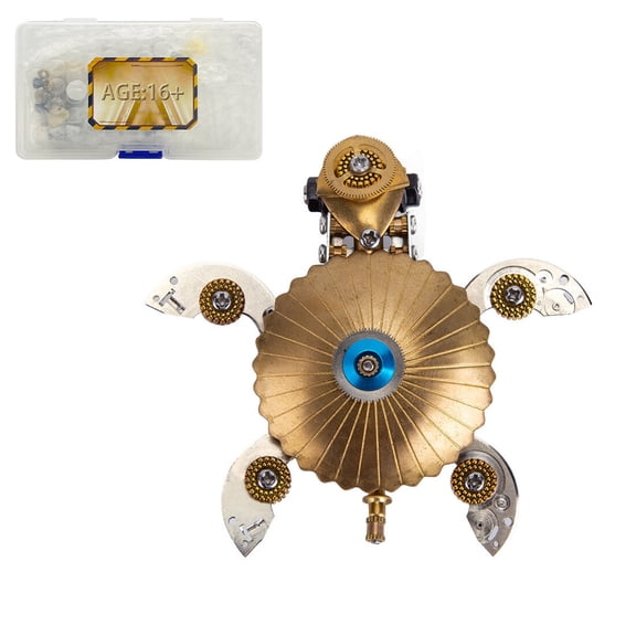 3D Metal Puzzles Marine Organism Model for Adults, 100+PCS 3D DIY Steampunk Mechanical Turtle Model Kit, Creative Decorations for Home or Office