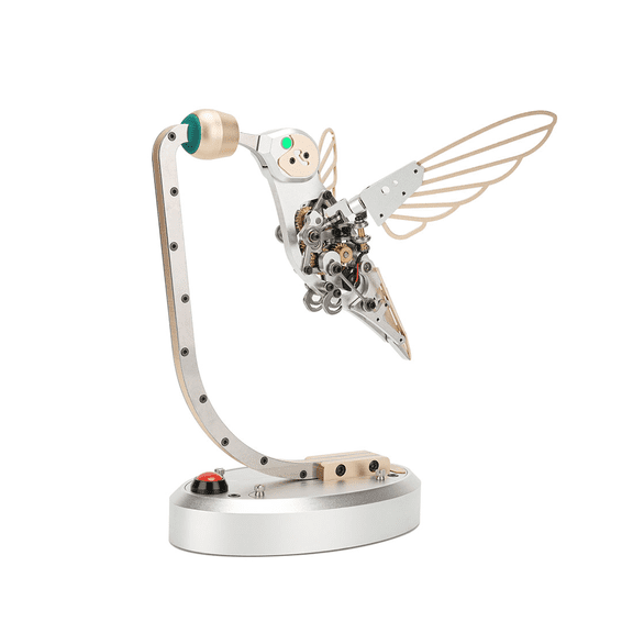 3D Metal Puzzles Mechanical Hummingbird Model Kit, Battery-Powered Bionic Animal Metal Puzzle with Dynamic Wings, Semi-Assembled DIY Decor for Adults & Teens 16+, Gift for Men and Women