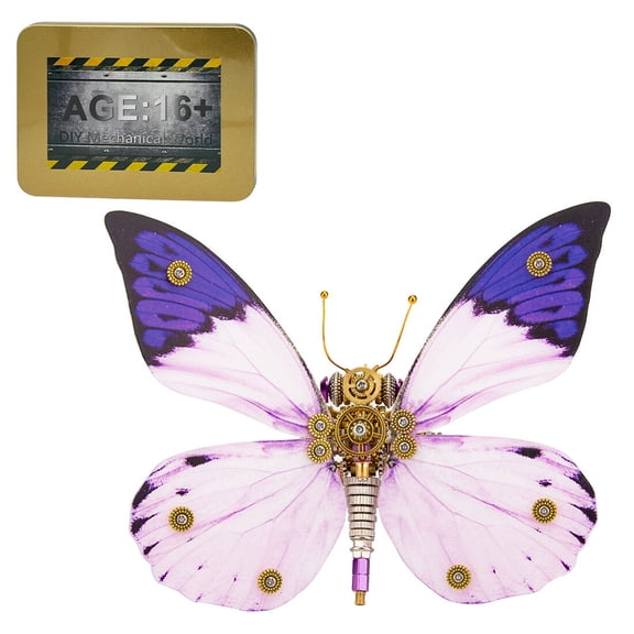 3D Metal Puzzles, Steampunk Butterfly Model Kit, 150PCS Retro Mechanical Puzzle, DIY Assembly with Tools, Collectible Home Desk Decor Gift for Family and Friends