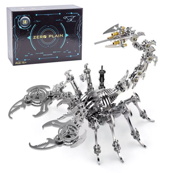 3D Metal Scorpion Model Kit, 200+PCS Scorpion King DIY Assembly Puzzle for Adults, Stainless Steel Mechanical Insect Metal, Creative Gift Desk Display