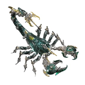 3D Metal Steampunk Mechanical War Scorpion Puzzle for Adults to Build, Full Metal Bionic Animal Assembly Model Kit, Highly Articulated for Dynamic Poses, Home Office Decor & Gift (1073PCS)
