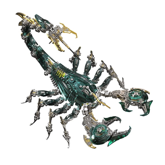 3D Metal Steampunk Mechanical War Scorpion Puzzle for Adults to Build, Full Metal Bionic Animal Assembly Model Kit, Highly Articulated for Dynamic Poses, Home Office Decor & Gift (1073PCS)