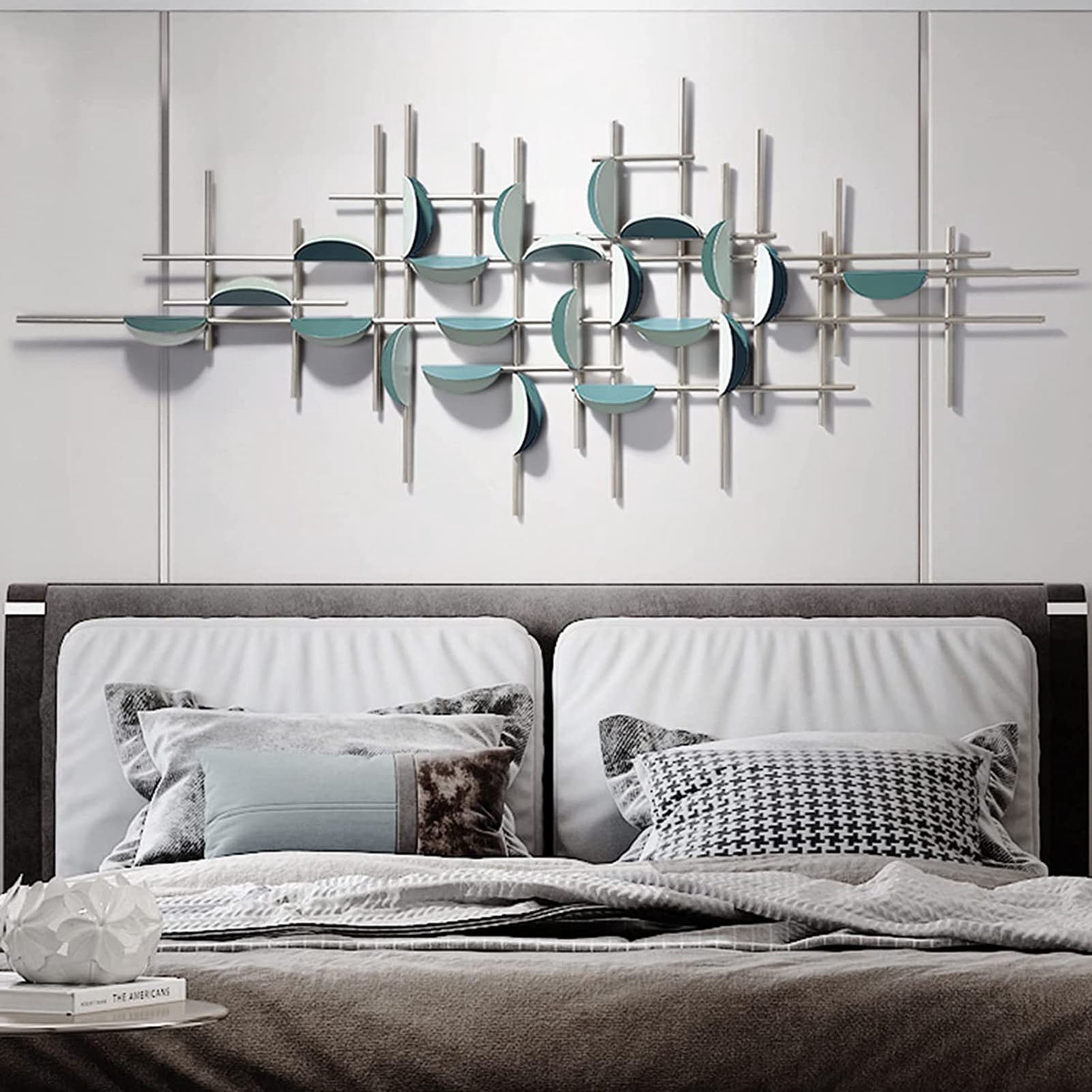 3D Metal Wall Sculpture Home Metal Wall Decor,Creative Modern Large Handmade Wall hanging Modern Light Luxury Art Gifts for Living Room Bedroom Artwork Hotel