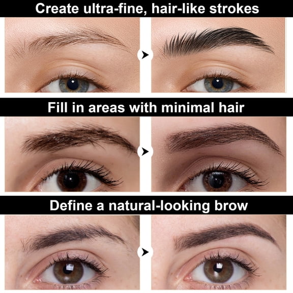 3D Microblading Eyebrow Pencil - 2026 New Eyebrow Pencil with 4 Tips Brush, Precision Brush Tip, Natural Looking, Long Lasting, Easy Application, Daily Use, Women, 0.07oz 1PC*5