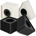 thumbnail image 1 of 3D Microphone Logo Cube Stand with White Square Base, Modern Design for Studio, 1 of 4