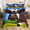 thumbnail image 1 of 3D Milk Cow Bedding Set,Cute Farm Cattle Rustic Farmhouse Animals Duvet Cover,Wildlife Wild Animal Comforter Cover,Western Cowboy Twin Bed Set Blue Sky Bedroom Decor, 1 of 5