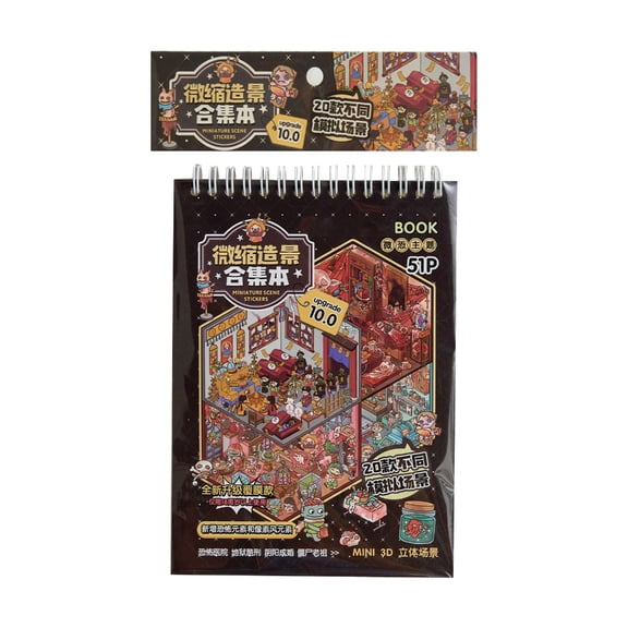 3D Miniature Scene Sticker Scary Series Large Size PET Craft Paper For Office Decoration Kids Room Art Collection