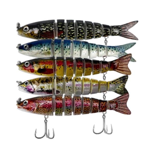 3D Minnow Fishing Lures Salt Swimbait Wobbler Multi-Section Jointed Fish Lures