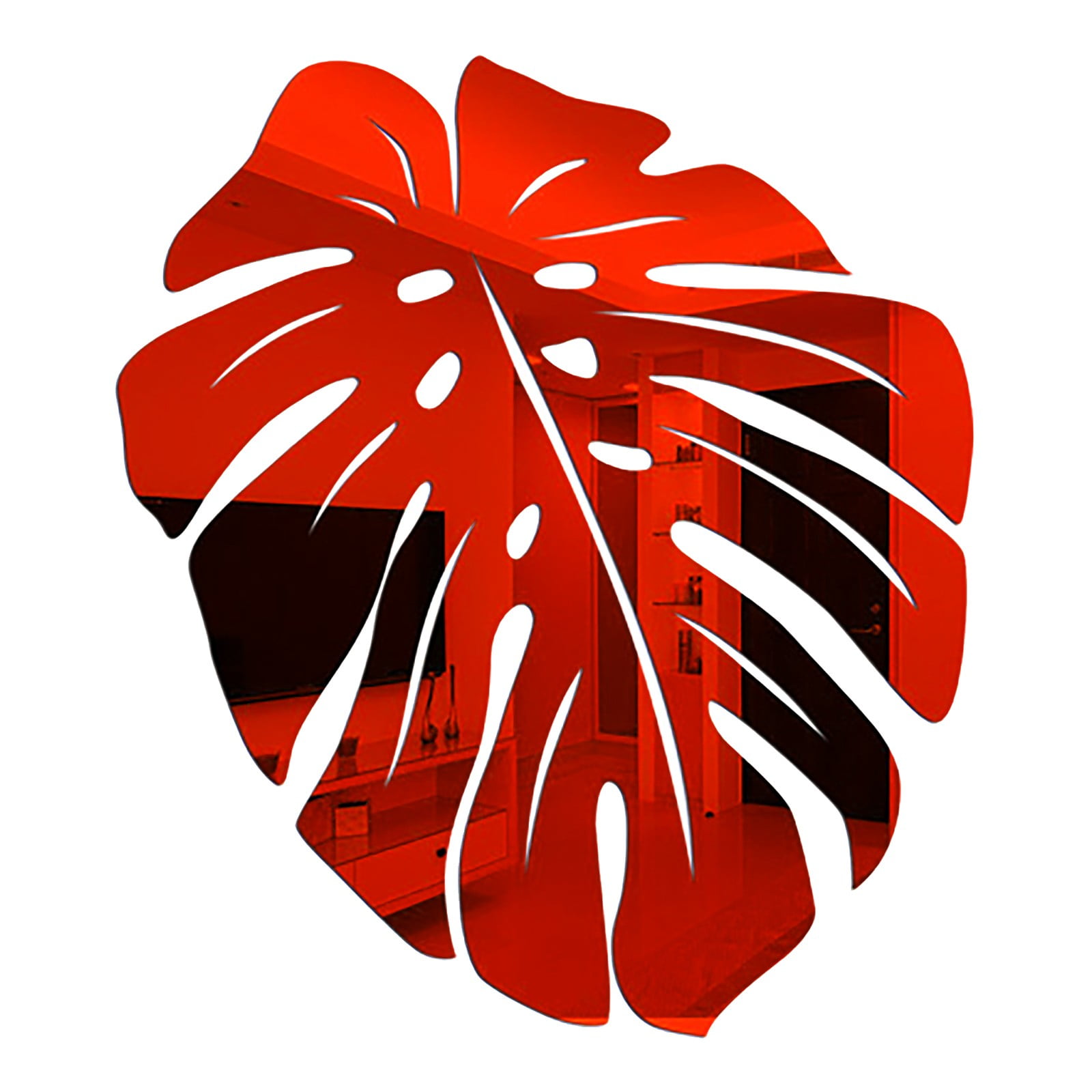 3D Mirror Leaf Flower Acrylic Mural Decal Removable Wall Sticker DIY