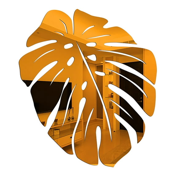 3D Mirror Leaf Flower Acrylic Mural Decal Removable Wall Sticker DIY Home Decor Self Adhesive Mirror Stickers for Living Room Bedroom Wall Decoration Home Improvement Removable Wall Art Sticker