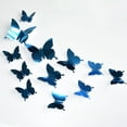 thumbnail image 1 of 3D Mirror Metallic Butterfly Wall Decor, Silver Stickers, Removable DIY Art Decal, Smooth Decor for Mirror, Wall, Wedding, Party, Home Mural, Bedroom, Living Room, 12PCS, 1 of 2