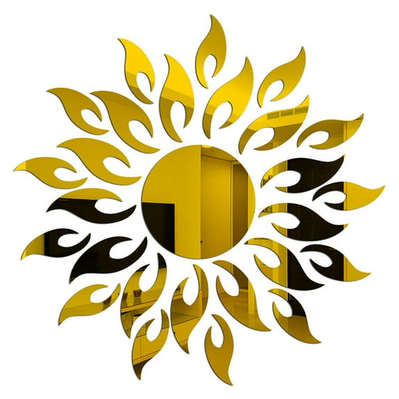3D Mirror Sun Art Removable Wall Sticker Acrylic Mural Decal Home Room Decor