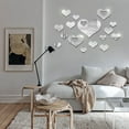 thumbnail image 1 of 3D Mirror Wall Stickers, Gaqring Removable Love Hearts DIY Decor, 16-Piece Self-Adhesive Mirror Stickers for Home Bedroom Nursery Living Room Wall Art, 1 of 2