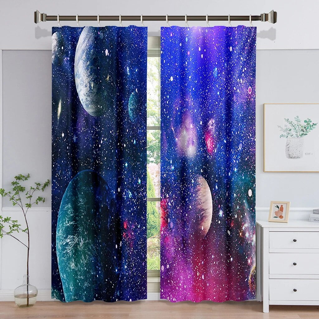 3D Modern Blue Planet Night Sky Galactic Star Aliens Child 2Pieces ...