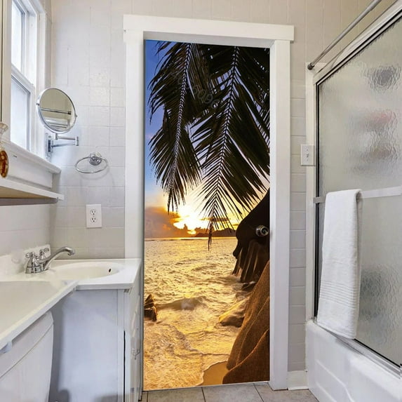 3D Modern Design Door Sticker Self Adhesive Vinyl Door Mural Poster Home r Art Decal for Living Room Bedroom Door ration