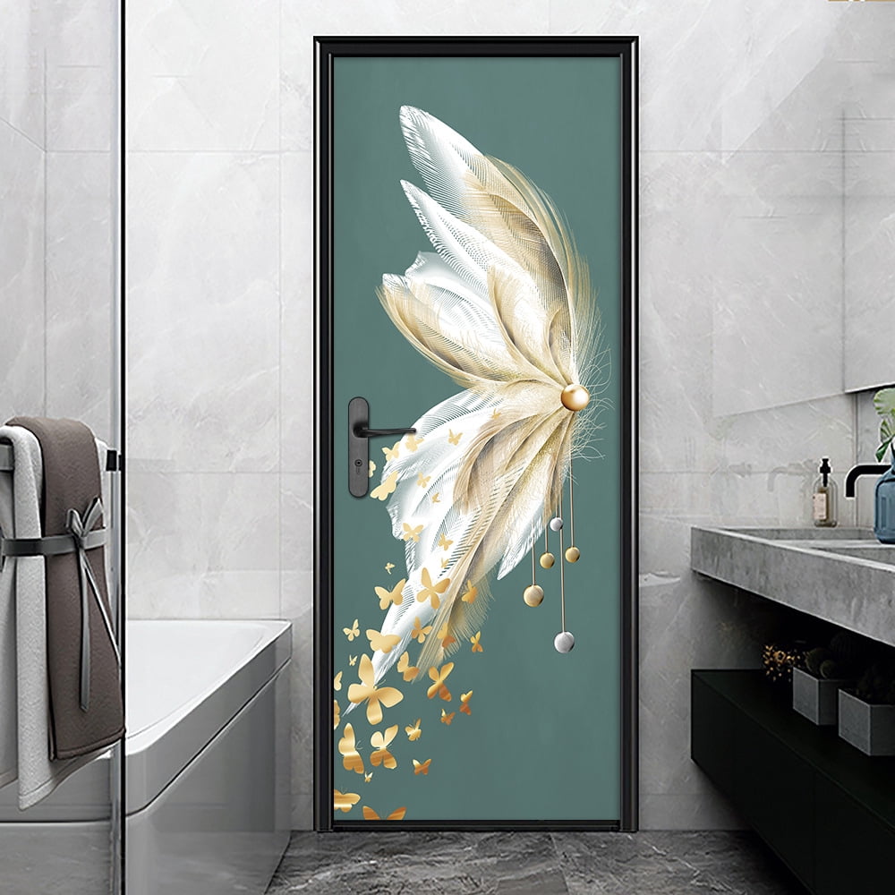 3D Modern Minimalist Door Sticker PVC Polyethylene Waterproof ...