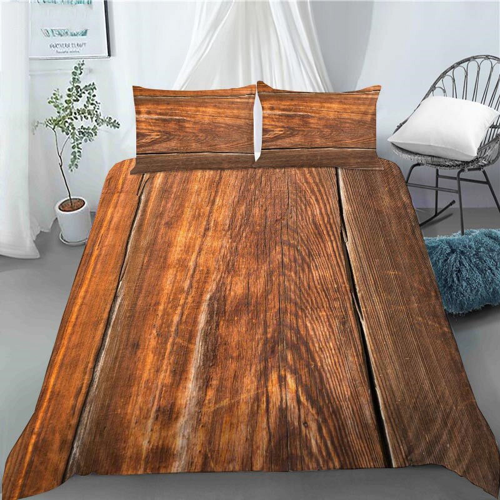 3D Modern Retro Wood Duvet Cover Lovely Pattern Polyester Quilt Cover