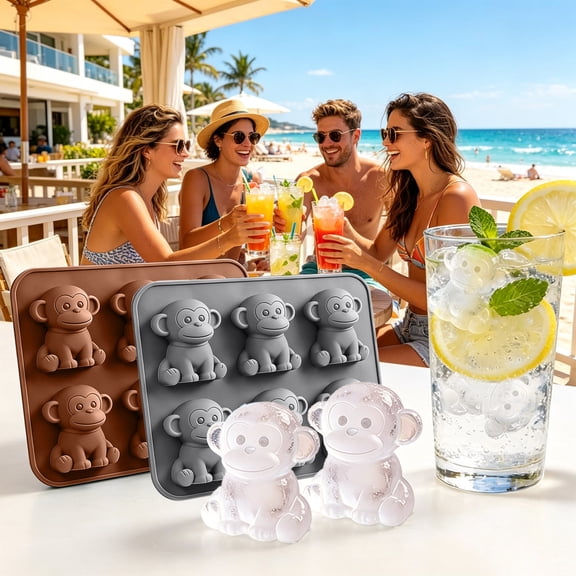 3D Monkey Silicone Ice Mold, Fun Party Large Ice Block Tray