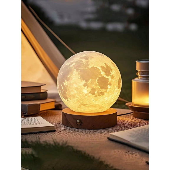 3D Moon Night Light With Touch Control 7 Color Changing Modes Modern LED Table Decor For Bedroom Nursery Home Decor USB Powered Mood Lighting
