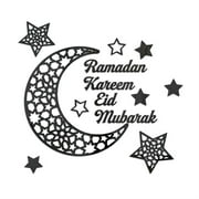 3D Moon Star Ramadan Kareem Decal Eid Mubarak Self-adhesive Art Wall F4U6