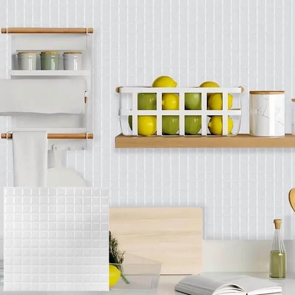 3D Mosaic Sticker Peel and Stick Tile Backsplash Wall Paper for Home Kitchen, Pack of 20