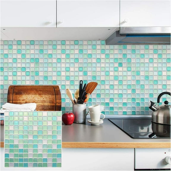3D Mosaic Sticker Peel and Stick Tile Backsplash Wall Paper for Home Kitchen, Pack of 20