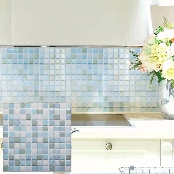 3D Mosaic Sticker Peel and Stick Tile Backsplash Wall Paper for Home Kitchen, Pack of 20