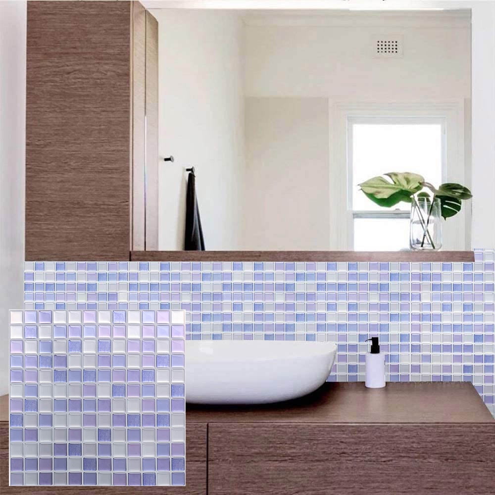 3D Mosaic Sticker Peel and Stick Tile Backsplash Wall Paper for Home Kitchen, Pack of 20
