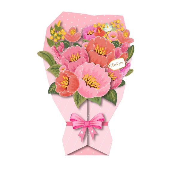 3D Mother's Day Bouquet Greeting Card 6.69x4.72in | Handmade Eco-Friendly Paper Flower Card with Envelope | Birthday/Thanksgiving Gift for Mom (Green/Yellow/Pink 0.04lb)​