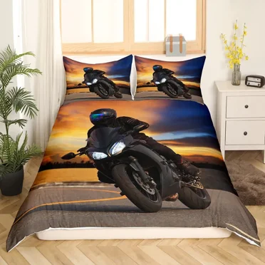 3D Motorcycle Bedding Set Bedding Duvet Cover Set Bedding Set Bed Cover Bedroo