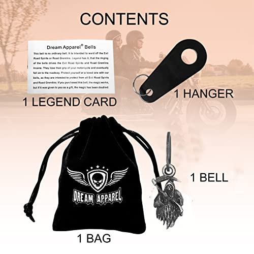 3D Motorcycle Bell with Hanger for Biker, Good Luck Biker Bells & Motorcycle Accessories, Key