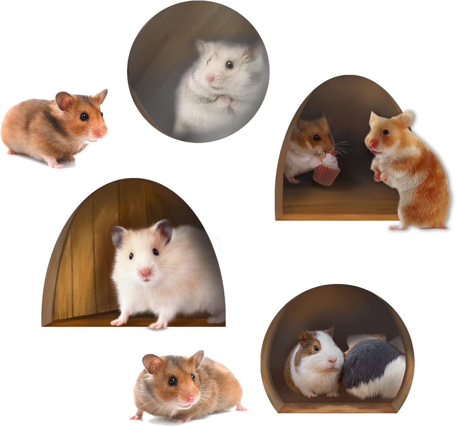 3D Mouse Hole Theme Wall Sticker Mouse Wall Decal Peel Hamster PVC Wall ...